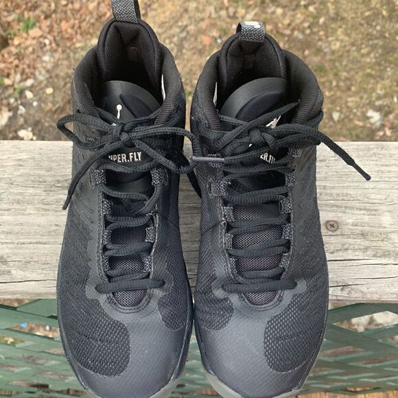 Nike Jordan Super Fly 5 Black Sneakers Sz 6Y - Picture 6 of 8